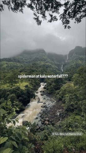 Kalu waterfall valley in the monsoon